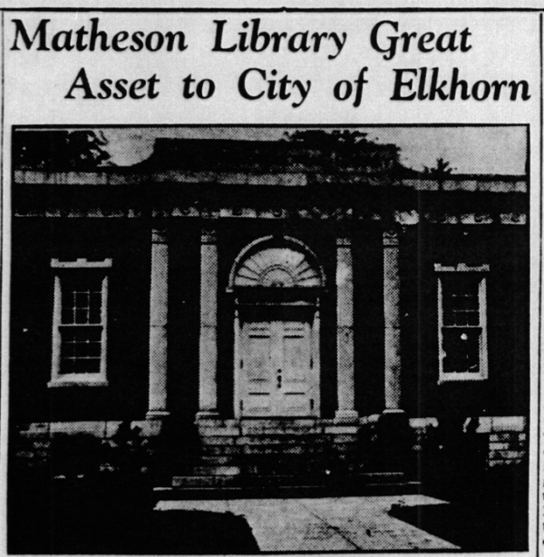 Library History – Matheson Memorial Library